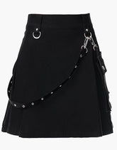 BLACK GOTHIC Punk MINI SKIRT FOR WOMEN - Scottish Kilt Jacket™ USA-UK